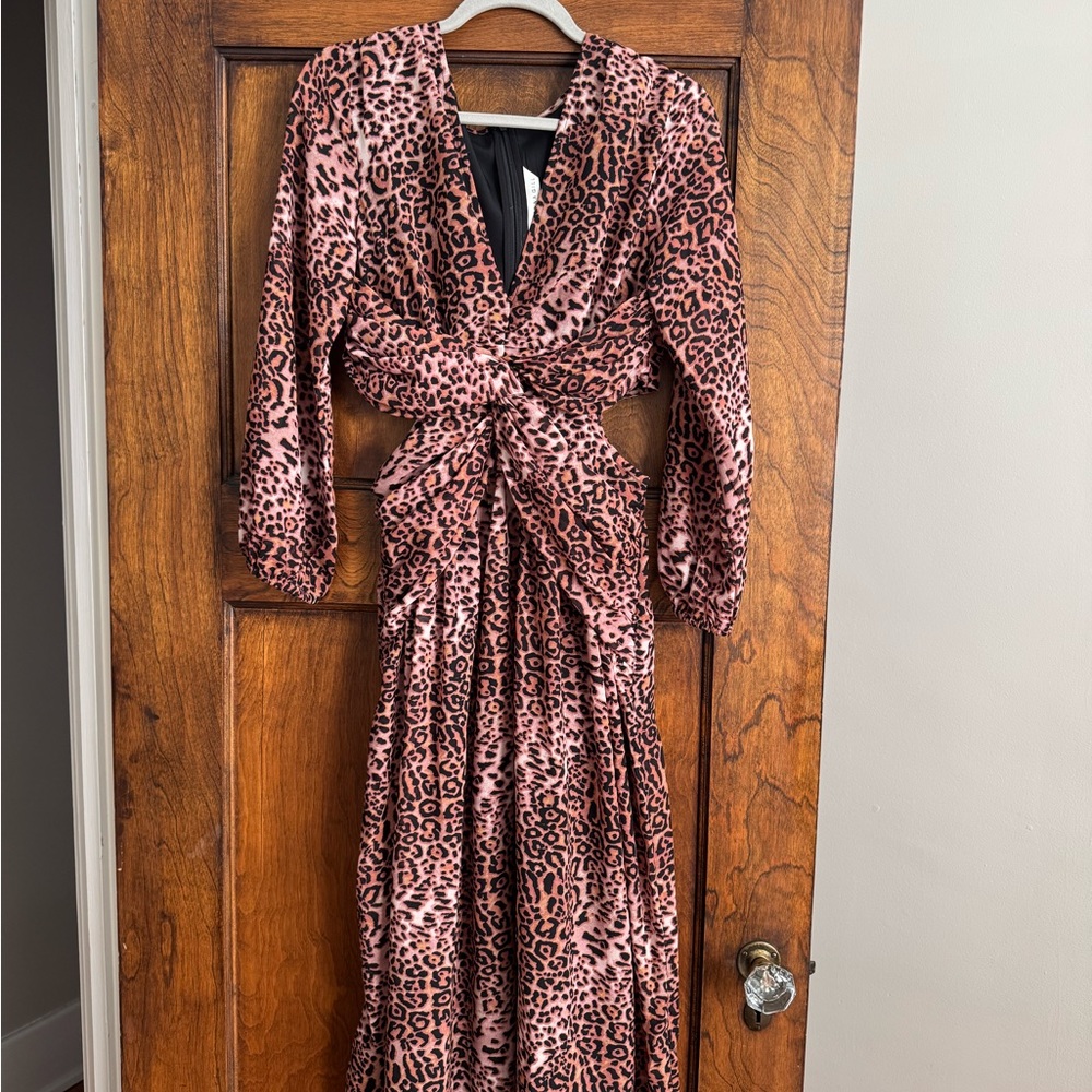 Ranna Gill Printed Cut Out Midi Dress